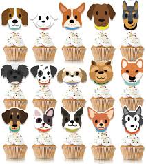Dog lawn decor can be displayed in wind, snow and rain without any worry. Amazon Com Kudes 32pcs Dog Cupcake Toppers Cute Puppy Faces Cake Topper Picks Party Bunting Decorations For Dog Puppy Theme Kids Birthday Baby Shower Party Supplies Kitchen Dining