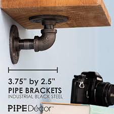 Industrial style pipe clothing rack. Pipe Decor Industrial Pipe Shelf Brackets 4 Pack Authentic Pipe Plumbing Fittings And Pieces Wall Mounted Double Farmhouse Goals