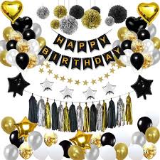 See more ideas about balloon decorations, birthday balloon decorations, balloons. Geggur Black And Gold Party Decorations Happy Birthday Banner Party Supplies Balloons Confetti Birthday Decoration Kit For Birthday Parties Wedding Decor Table Wall Decorations 92pcs Amazon In Toys Games