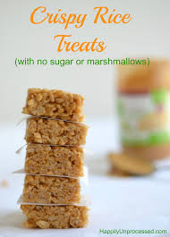 Crispy Rice Treats Sugar Free Gluten Free Marshmallow Free Happily Unprocessed Recipe Rice Crispy Treats Crispy Treats Healthy Sweets