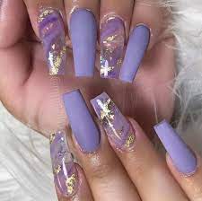 13 Coffin Acrylic Nail Design Purple Acrylic Nails Gold Acrylic Nails Purple Nails
