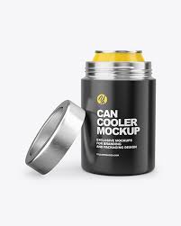 Download Opened Can Cooler Mockup In Can Mockups On Yellow Images Object Mockups PSD Mockup Templates