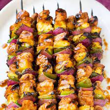 Hawaiian Chicken Kebabs Recipe Yummly Recipe Bbq Recipes Kabob Recipes Chicken Kebabs