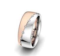 14K Rose & White Gold Round Diamond Women's Ring Tempting Fantasy 8 mm