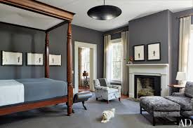 Grey walls dark furniture bedroom. Gray Bedroom Living Room Paint Color Ideas Architectural Digest