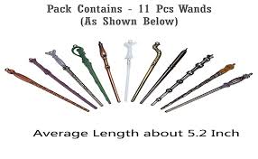 Long versions of wands are often styled in forms of staves or sceptres, which could have large ornamentation on the top. Buy Store 2508 Kid S Magic Wand Hermione Dumbledore Elder Wand Magic Wands Stick With Keychain Necklace Toys In Box 11 Pcs Set Online At Low Prices In India Amazon In