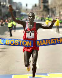 He was the world record holder in the men's marathon with a time of 2 hours 2 minutes 57 seconds, a record which he held until eliud kipchoge broke it in 2018 with a time of 2:01:39. Robert Cheruiyot From Kenya Breaks The Tape To Win The Men S Race Boston Marathon Finish Line Marathon