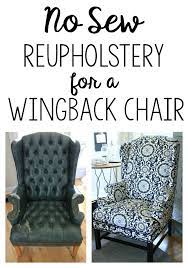 Maybe you would like to learn more about one of these? Reupholstering A Wingback Chair A No Sew Method Noting Grace Upholstered Chairs Diy Reupholster Couch Diy Reupholster