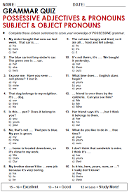 Possessive Pronouns Possessive Adjectives English Pronouns Pronouns Exercises