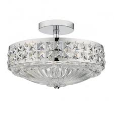 Lighting warehouse chrome chandelier indoor ceiling lights crystals metal glass interior. A Traditional Semi Flush Ceiling Light In Polished Chrome With Crystal