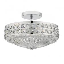 All flush mount lights can be shipped to you at home. A Traditional Semi Flush Ceiling Light In Polished Chrome With Crystal