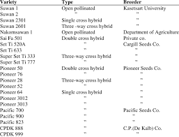 Examples Of Maize Varieties Used In Thailand Download Table