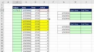 Mr Excel Excelisfun Trick 176 Complicated Start End Time Lookup Helper Column Or Array Formula Youtube