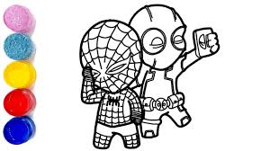 Deadpool Spiderman Spider Man Glitter Glitter Coloring And Drawing De Deadpool And Spiderman Drawings Art For Kids