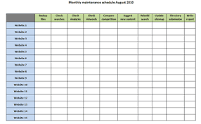 monthly task list template