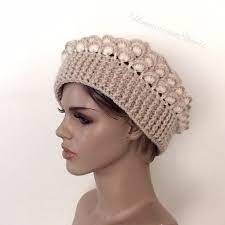 Beret Hat Gift For Her Women Accessory Hat 3d Crochet Winter Cloche Head Warmer Birthday Gift Christmas Gift Women Hat Beanie Hats For Women Handmade Clothes Clothes Gift