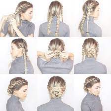 Top 35 Best Two Braids Styles Step By Step 62 Easy Hairstyles Step By Step Diy Braided Bun Hairstyles For Medium Length Hair Easy Hair Styles Diy Hairstyles