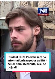 Student FON o pozivu BIA: Đaci se ne plaše
