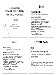 Ada jadwal yang teratur : Upsr Aptitude Test