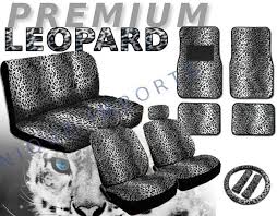 Snow Leopard 15pc Car Seat Covers Animal Gray Pair Bench Floor Mats Cs Carseat Cover Seat Covers Car Seats