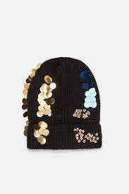 Image 1 Of Sequin Beanie From Zara Knitted Hats Beanie Head Accessories