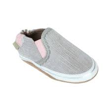 Infant Girls Robeez Pop Of Pink Liam Loafer Size 6 12mos M Grey