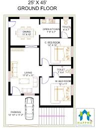 2 Bhk Floor Plan For 1125 Sqft Plot Area 125 Sq Yards 20x30 House Plans 20x40 House Plans Indian House Plans