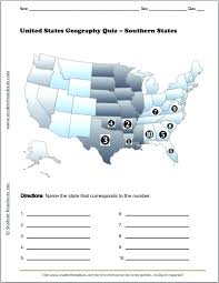 Maps, mystery state activities, usa capitals, and more. Southern States Map Quiz Worksheet Student Handouts Southeast Region Worksheets Sumnermuseumdc Org