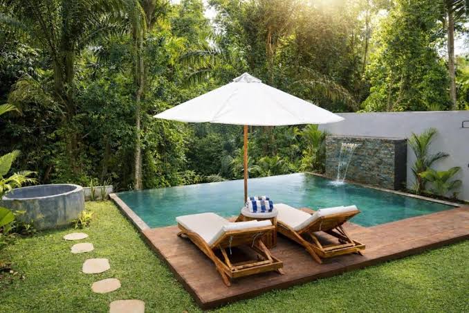 Private Jungle Villa, Bali, AI generated