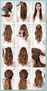 Frisur Locken Halb Offen Anleitung Frisur Ideen Anleitung Frisur Halb Frisur Lange Haare Locken Geflochtene Frisuren Frisur Ideen