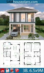 Three bedroom house plan with an open kitchen. Floor Plan 3 Storey House Design With Rooftop