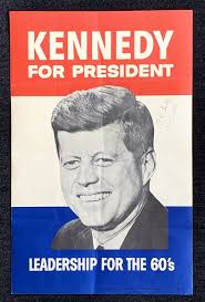 John F Kennedy signed 1960 Presidential Campaign Poster American Airlines  JFK