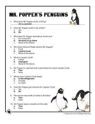 Mr Popper S Penguins Comprehension Quiz 1 Answer Key Woo Jr Kids Activities Penguin Activities Mr Popper S Penguins Mr Popper