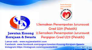 Semakan penempatan untuk jawatan jururawat gred u29 (lantikan baru bukan tajaan kkm) kini di buka iaitu Semakan Penempatan Jururawat U29 Appjawatan Malaysia
