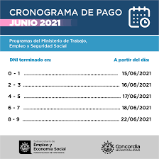 Las fechas exactas tanto para los calendarios mensuales como las que mostraremos ahora que es para esta semana, las determina la anses siempre a fin de mes (para los pagos del mes siguiente) en función del ultimo número del dni (documento nacional de identidad) del titular del beneficio. Cronograma De Pago Junio 2021 De Programas Nacionales