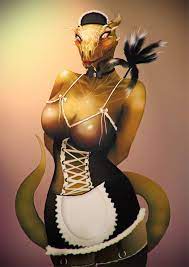 Lusty Argonian Maid By Outstarwalker