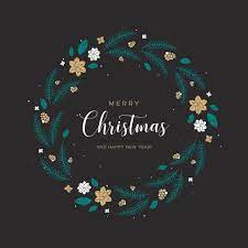 Christmas Wreath With Flowers And Pine Branches On The Black Background Wreath Clipart Christmas Wreath Png And Vector With Transparent Background For Free D Painted Floral Wreath Painted Christmas Gifts Christmas