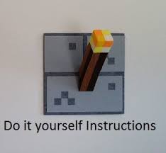 Beneath that place 1 stick of any variety. Do It Yourself Minecraft Inspired Torch Torches Instructions Pattern Wall Decor Minecraft Room Minecraft Bedroom Decor Minecraft Bedroom