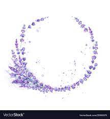 Lavender Flowers Purple Watercolor Round Frame Isolated On White Background Watercolour Hand D Purple Watercolor Watercolor Splash Floral Wreaths Illustration