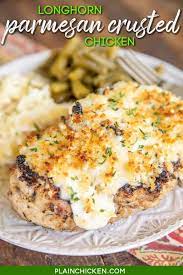 Mainly for their parmesan crusted chicken. Longhorn Garlic Parmesan Crusted Chicken Plain Chicken