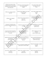 Use it or lose it they say, and that is certainly true when it comes to cognitive ability. Trivia Quiz Questions Esl Worksheet By Dawnmain