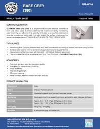 Based on standard quality for. Base Coat Grey 380 25kg Bag Bina Build