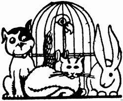 Hund Mit Katze Und Hase Ausmalbild Malvorlage Tiere