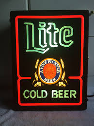 Vintage Lite Cold Beer Lighted Sign Etsy Cold Beer Lighted Bar Signs Light Beer