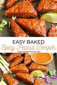 Spicy Peanut Tempeh Recipe Vegetarian Recipes Healthy Recipes Baked Tempeh