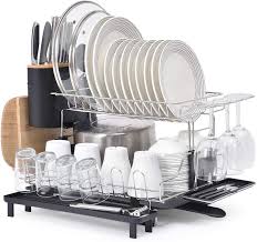 5% coupon applied at checkout. Buy Kingrack 2 Tier Dish Rack 304 Stainless Steel Dish Drainer Large Capacity Dish Drying Rack With Drip Tray Removable Cutlery Cutting Board Wine Glasses Cups Holder Plate Rack For Kitchen