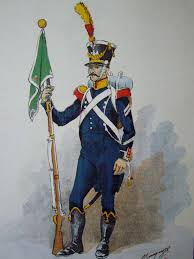 Sergent Porte Fanion De Voltigeurs Du 7e Leger En 1809 D Apres Bucquoy Guerre Napoleonienne Regiment Fanion