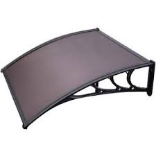 Vivohome 3 3 Ft Polycarbonate Window Awning 40 In X 40 In In Brown And Black Bracket X001rwhgd5 The Home Depot In 2021 Aluminum Awnings Polycarbonate Panels Door Awnings