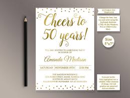Party Invitation Card Woman 50th Birthday Invitation Sample Editable 50th Birthday Party Invitation Template Cheers To 50 Years 50th Anniversary Invitation Gold Birthday Invite Digital Printable Pdf 90th Birthday Invitations Party Invite Template Birthday Party Invitation Templates