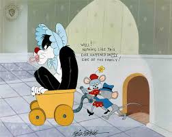 Cartoons on the looney tunes and merrie melodies series of cartoons. Animation Art Mouse Divided Signed By Friz Freleng Comic Mint
